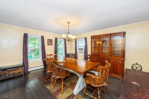 Chandelier, Dining room, Interior, Wood Texture Flooring