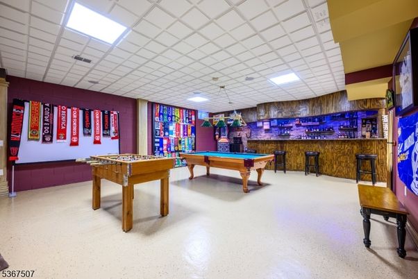 Billiard Table, Game Room, Interior, Pendant Lights, Recessed Lighting