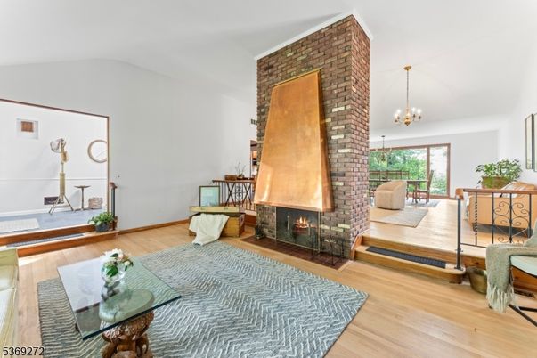 Chandelier, Fireplace, Interior, Wood Texture Flooring