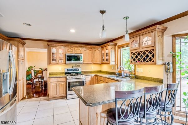 Dining room, Interior, Kitchen, Pendant Lights, Recessed Lighting, Stainless Steel Appliances
