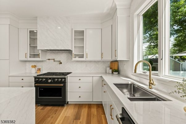 Interior, Kitchen, Marble Walls, Wood Texture Flooring