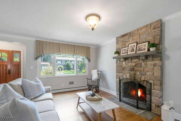Fireplace, Interior, Stone Walls, Wood Texture Flooring