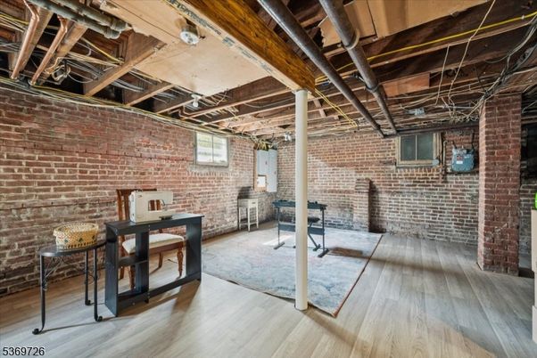 Interior, Stone Walls, Wooden Beams, Wood Texture Flooring