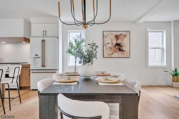 Chandelier, Dining room, Interior, Wood Texture Flooring