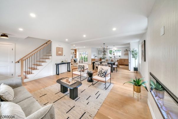 Dining room, Interior, Kitchen, Living room, Pendant Lights, Recessed Lighting, Wood Texture Flooring