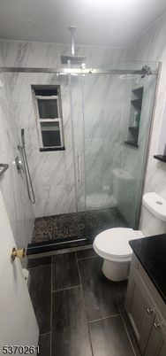 Bathroom, Glass Shower, Interior, Marble Walls