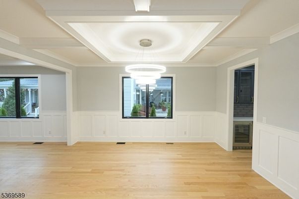 Chandelier, Empty room, Interior, Pendant Lights, Wood Texture Flooring