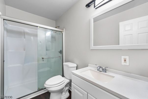 Bathroom, Glass Shower, Interior, Wood Texture Flooring