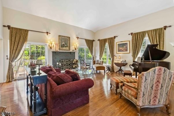 Fireplace, Interior, Living room, Piano, Wood Texture Flooring