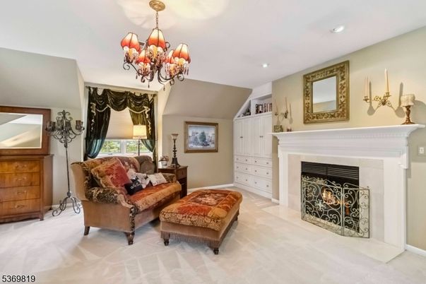 Chandelier, Fireplace, Interior, Living room, Recessed Lighting
