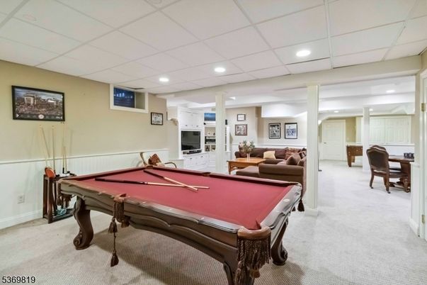 Billiard Table, Game Room, Interior, Recessed Lighting