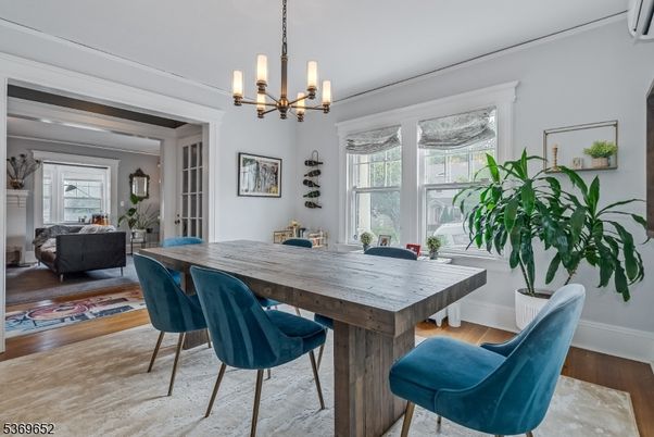 Dining room, Interior, Living room, Pendant Lights, Wood Texture Flooring