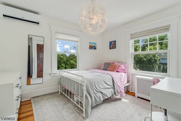 Bedroom, Chandelier, Interior, Wood Texture Flooring