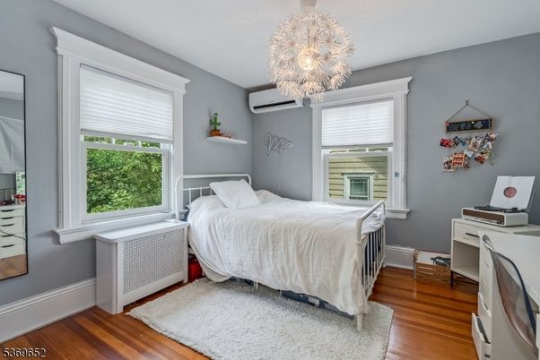 Bedroom, Chandelier, Interior, Wood Texture Flooring