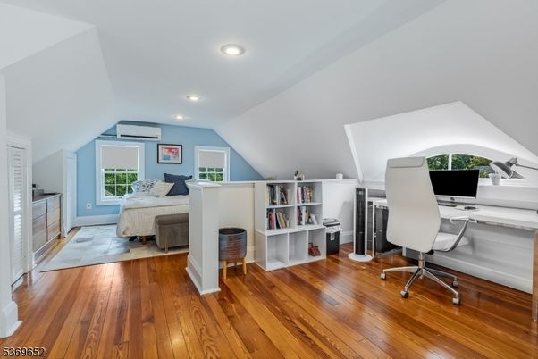 Bedroom, Home Office, Interior, Recessed Lighting, Wood Texture Flooring