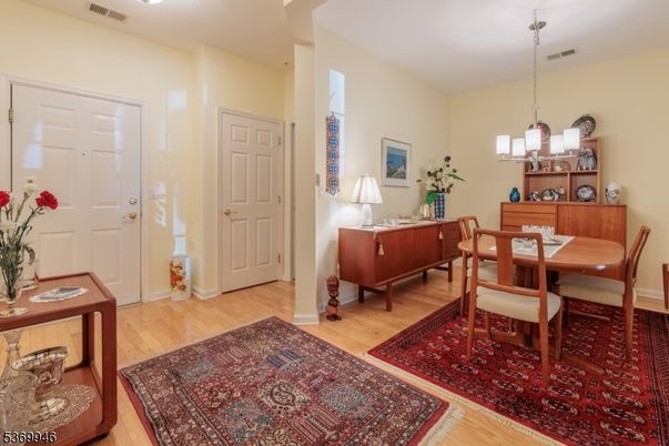 Chandelier, Dining room, Interior, Wood Texture Flooring