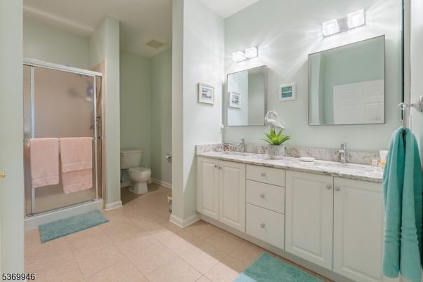 Bathroom, Dual Sink Vanities, Glass Shower, Interior