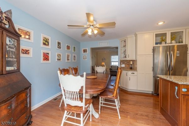 Dining room, Interior, Kitchen, Recessed Lighting, Wood Texture Flooring