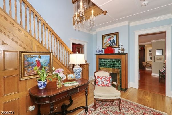 Chandelier, Fireplace, Interior, Wood Texture Flooring