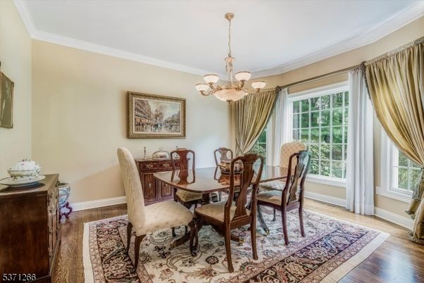 Chandelier, Dining room, Interior, Wood Texture Flooring