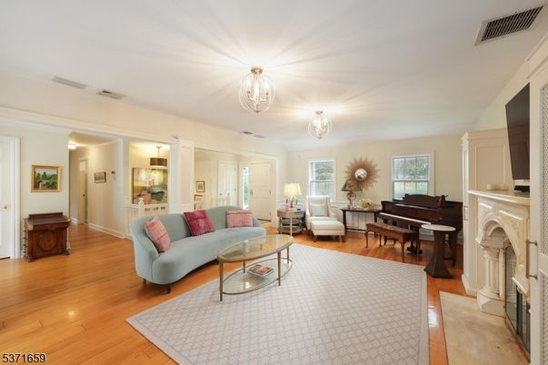 Fireplace, Interior, Living room, Piano, Wood Texture Flooring