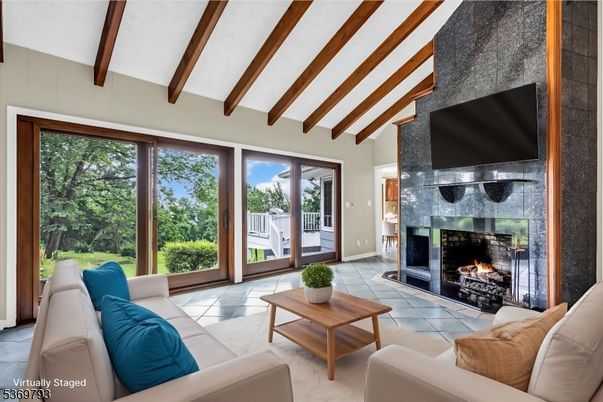 Fireplace, Interior, Living room, Wooden Beams