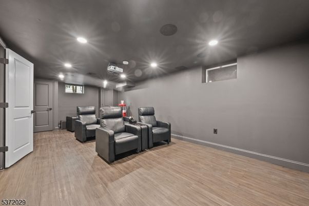 Home Theatre Room, Interior, Recessed Lighting, Theatre Room, Wood Texture Flooring