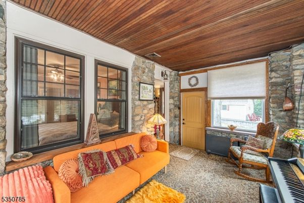 Interior, Living room, Piano, Stone Walls, Wooden Ceilings