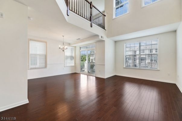 Chandelier, Empty room, Interior, Wood Texture Flooring