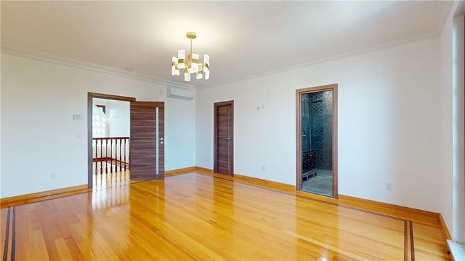 Chandelier, Empty room, Interior, Wood Texture Flooring