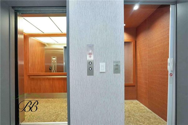 Elevator, Interior, Recessed Lighting, Wooden Walls