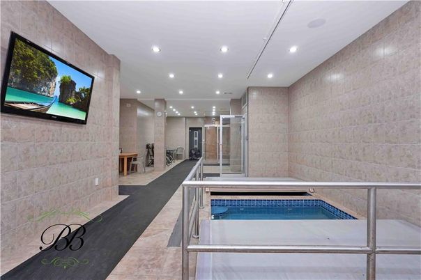 Interior, Pool, Recessed Lighting, Stone Walls