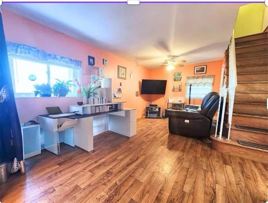 Home Office, Interior, Wood Texture Flooring, Wooden Walls