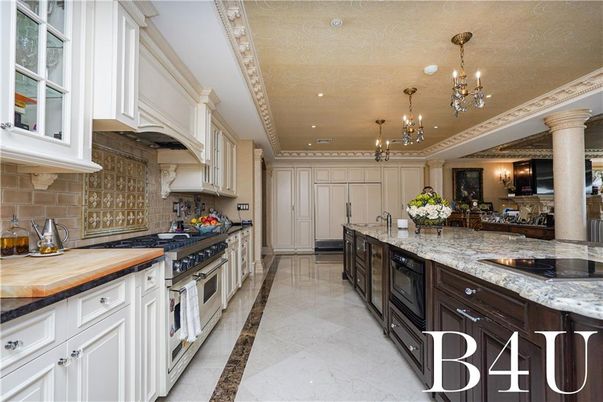 Chandelier, Interior, Kitchen, Recessed Lighting, Stainless Steel Appliances