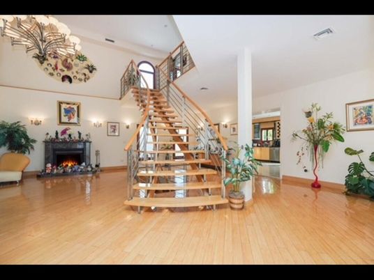 Chandelier, Fireplace, Interior, Recessed Lighting, Wood Texture Flooring