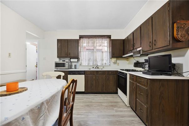 Interior, Kitchen, Stainless Steel Appliances, Wood Texture Flooring