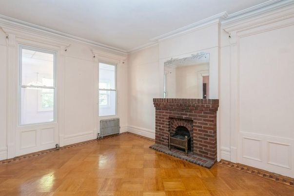 Empty room, Fireplace, Interior, Wood Texture Flooring