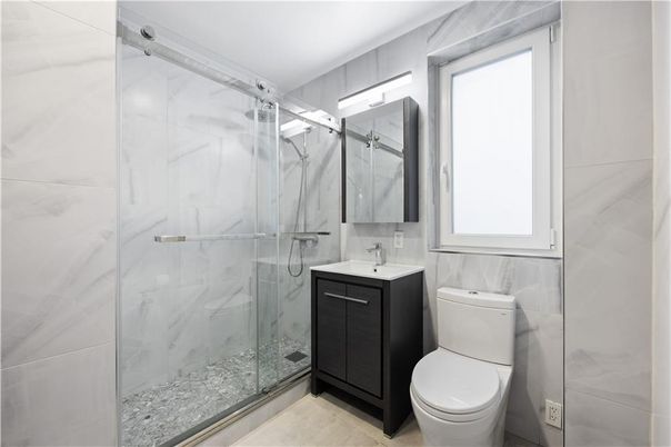 Bathroom, Glass Shower, Interior, Marble Walls