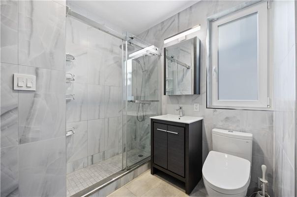 Bathroom, Glass Shower, Interior, Marble Walls