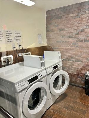 Interior, Stone Walls, Washer, Wood Texture Flooring
