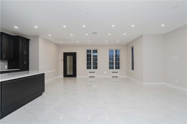 Empty room, Interior, Kitchen, Marble, Recessed Lighting