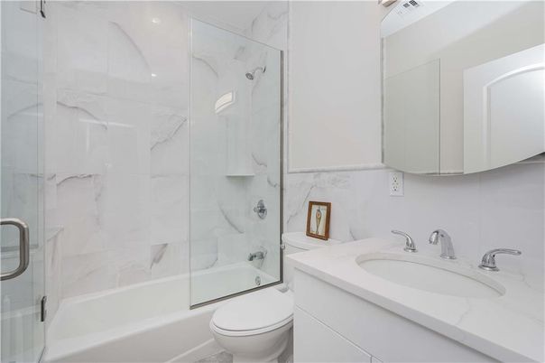 Bathroom, Glass Shower, Interior, Marble Walls