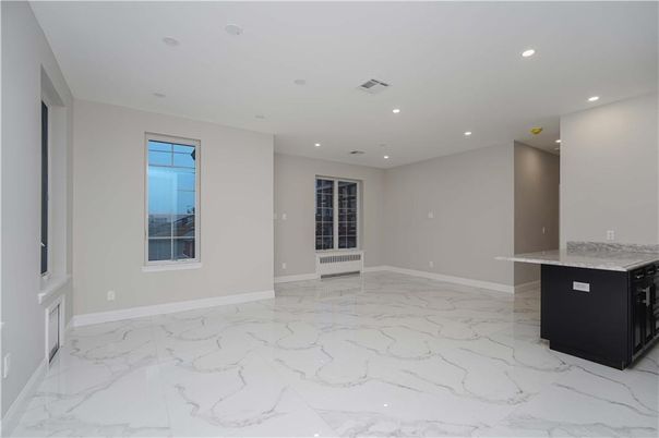 Empty room, Interior, Kitchen, Marble, Recessed Lighting