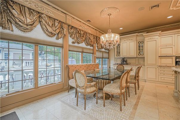Chandelier, Dining room, Interior, Recessed Lighting
