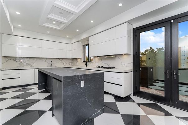 Interior, Kitchen, Marble Walls, Recessed Lighting