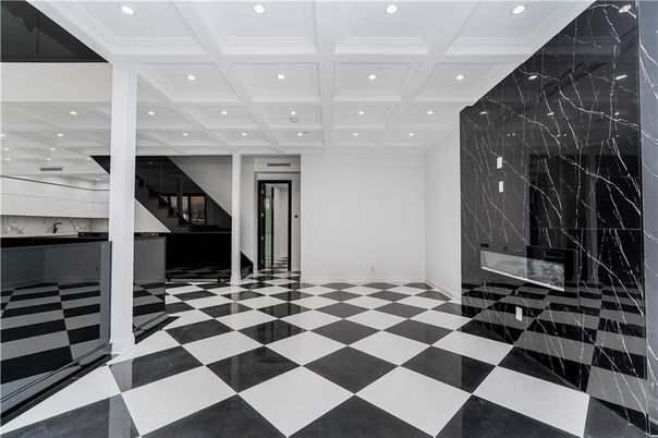 Empty room, Interior, Marble Walls, Recessed Lighting