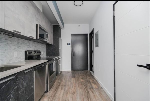 Interior, Kitchen, Stainless Steel Appliances, Wood Texture Flooring