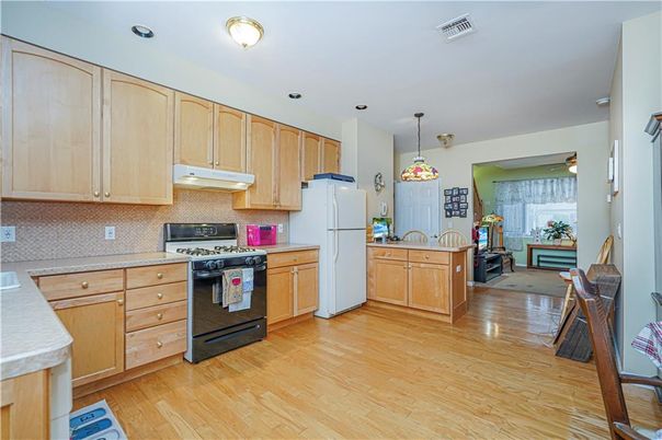 Interior, Kitchen, Pendant Lights, Wood Texture Flooring