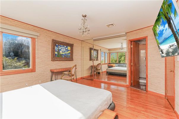 Bedroom, Chandelier, Dining room, Interior, Wood Texture Flooring