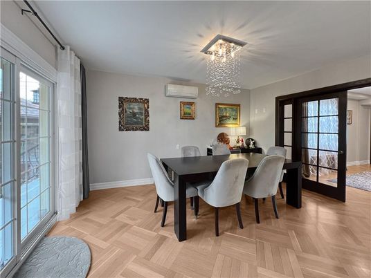 Chandelier, Dining room, Interior, Wood Texture Flooring